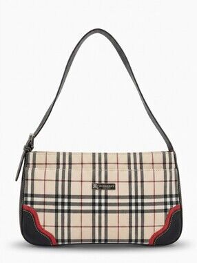 Authentic Vintage Burberry Classic Check Canvas Tote Bag - Luxury Designer Purse